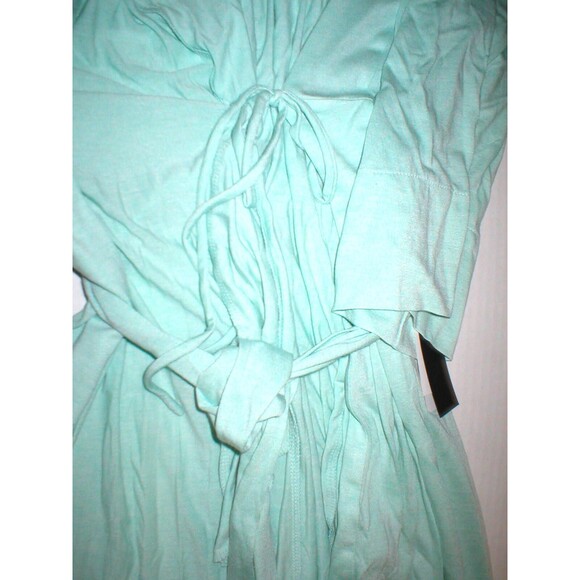 NWT $180 New Natori Light Green Robe Womens M Long Soft Solid Silky Pockets Pale - Picture 8 of 12